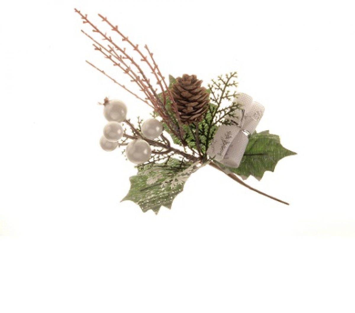 PINE CONE PICKS - PLATINUM GLITTER  Wholesale Dutch Flowers & Florist  Supplies UK